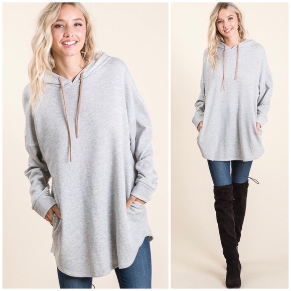 french terry tunic sweatshirt